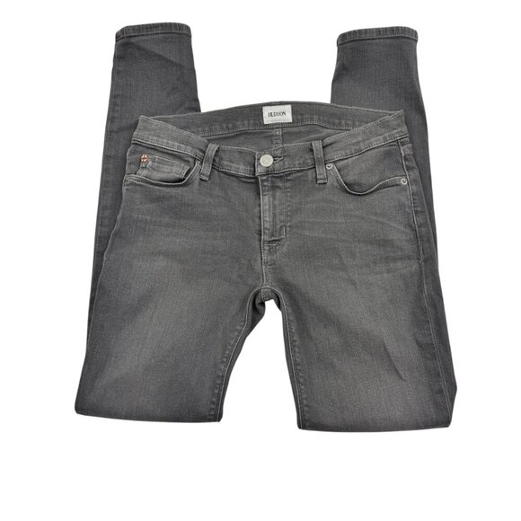 Hudson Krista Super Skinny Low-Rise Gray Distressed Wash Jeans Women's Size 28 - Picture 2 of 8